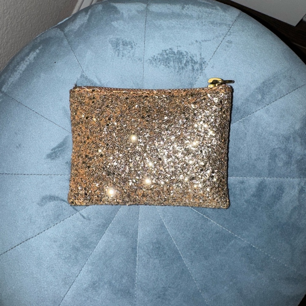 Madewell Gold Glitter Wallet Pouch